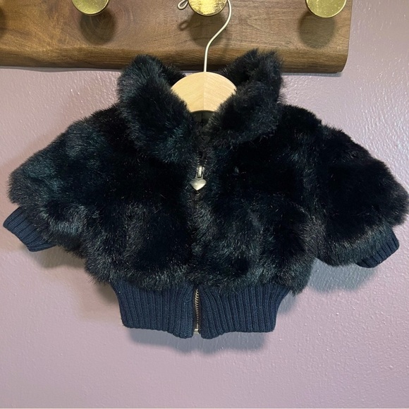 Cynthia Rowley Other - Vintage Black Faux Fur Kids Jacket